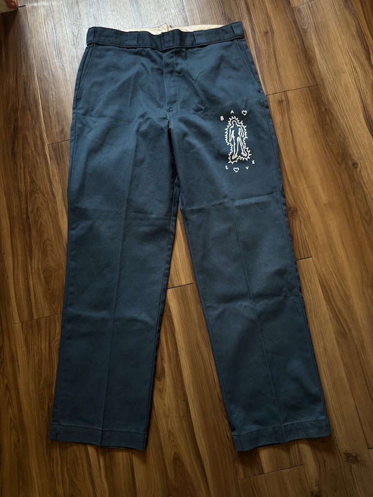 WHEEL LOVE - Dickies Pants Customised By Bao Goods (Waist 35" / Green)