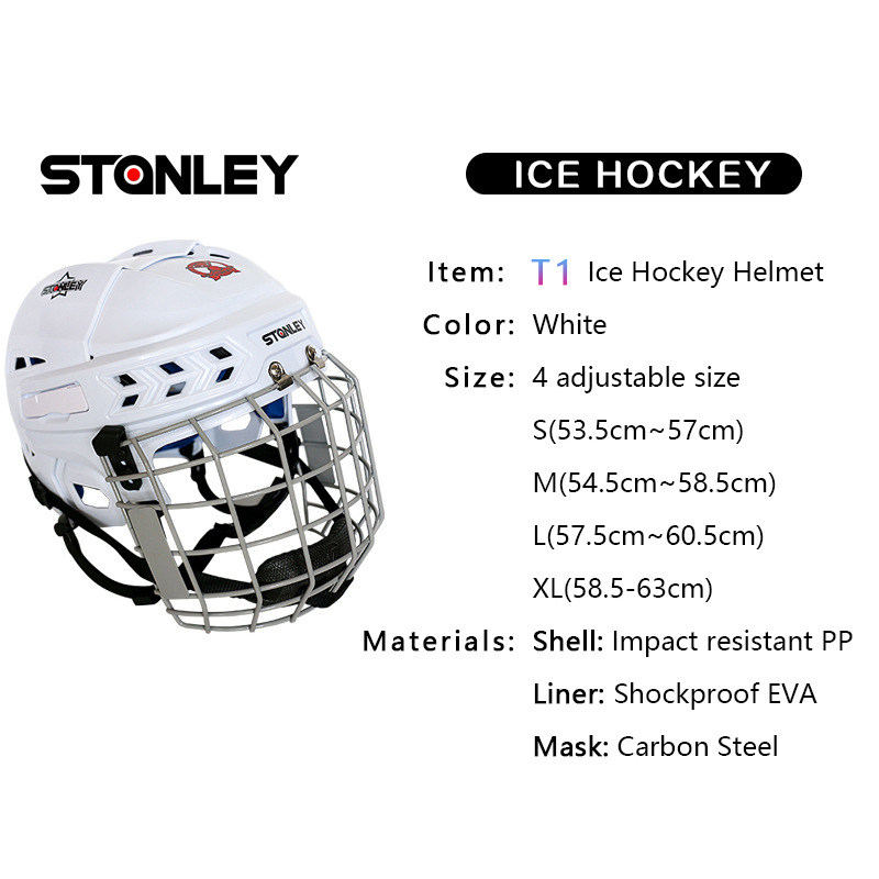 STANLEY - White T1 Roller / Ice Hockey Helmet