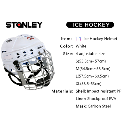 STANLEY - White T1 Roller / Ice Hockey Helmet