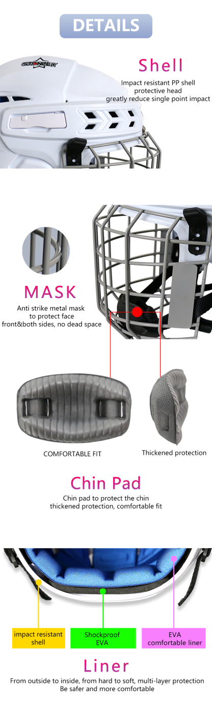 STANLEY - White T1 Roller / Ice Hockey Helmet