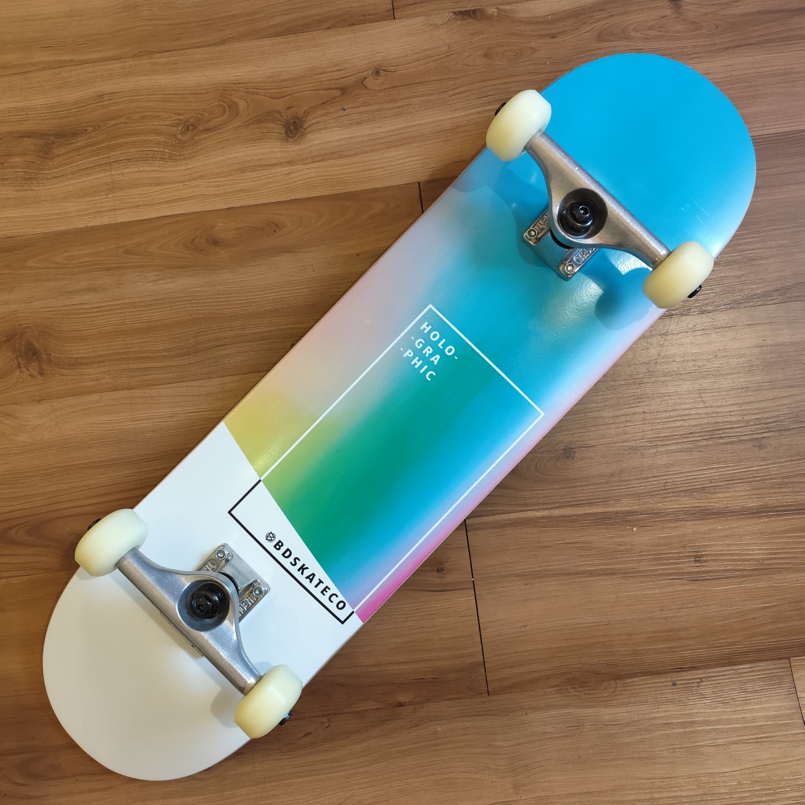 BD SKATE CO - Teal Holographic 8.0" Complete Skateboard (Independent Promo Deal)