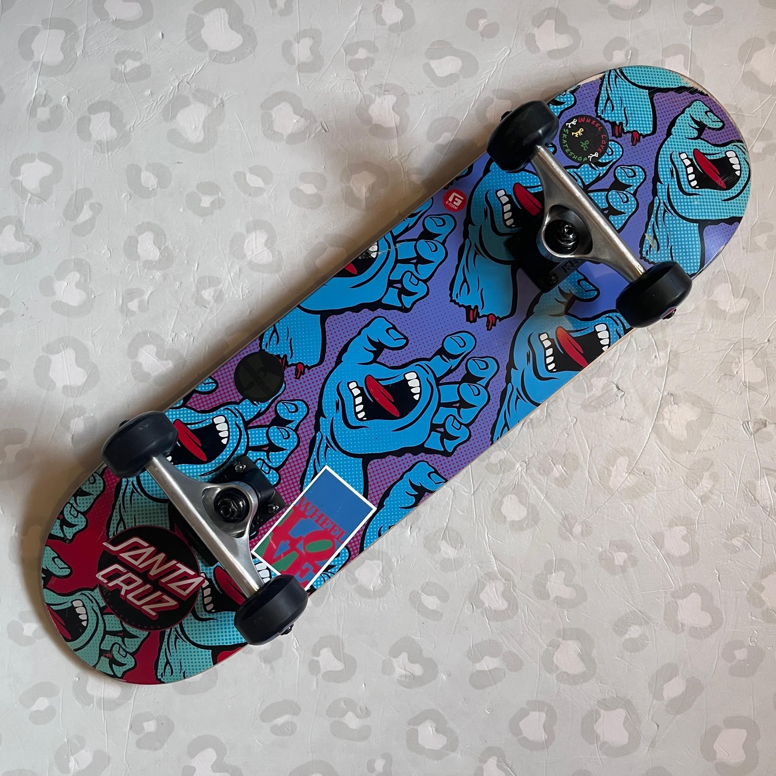 SANTA CRUZ - Hands Gradient Blue 7.5" Skateboard (USED)