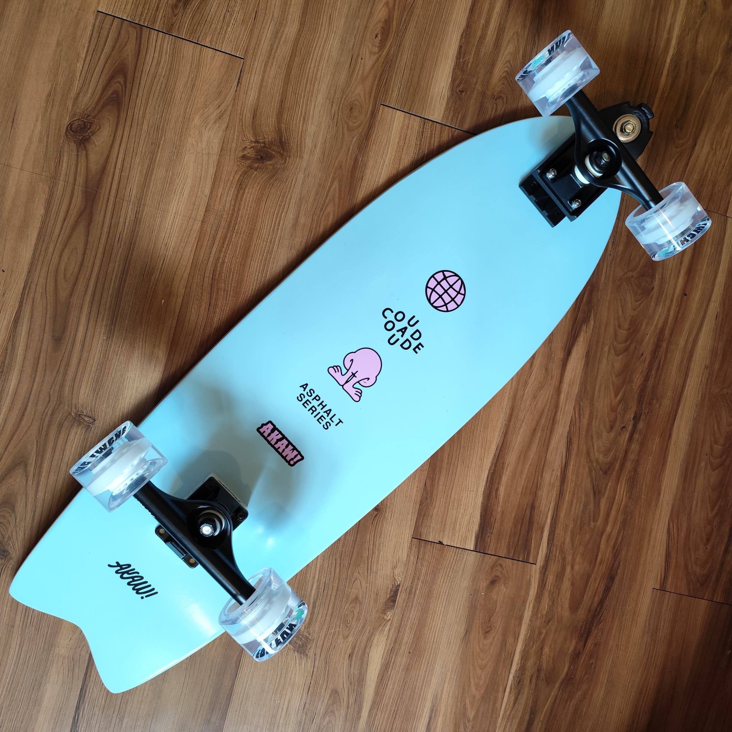 AKAW! - Blue Concrete Beach 10" x 32" Complete Surfskate Cruiser Skateboard