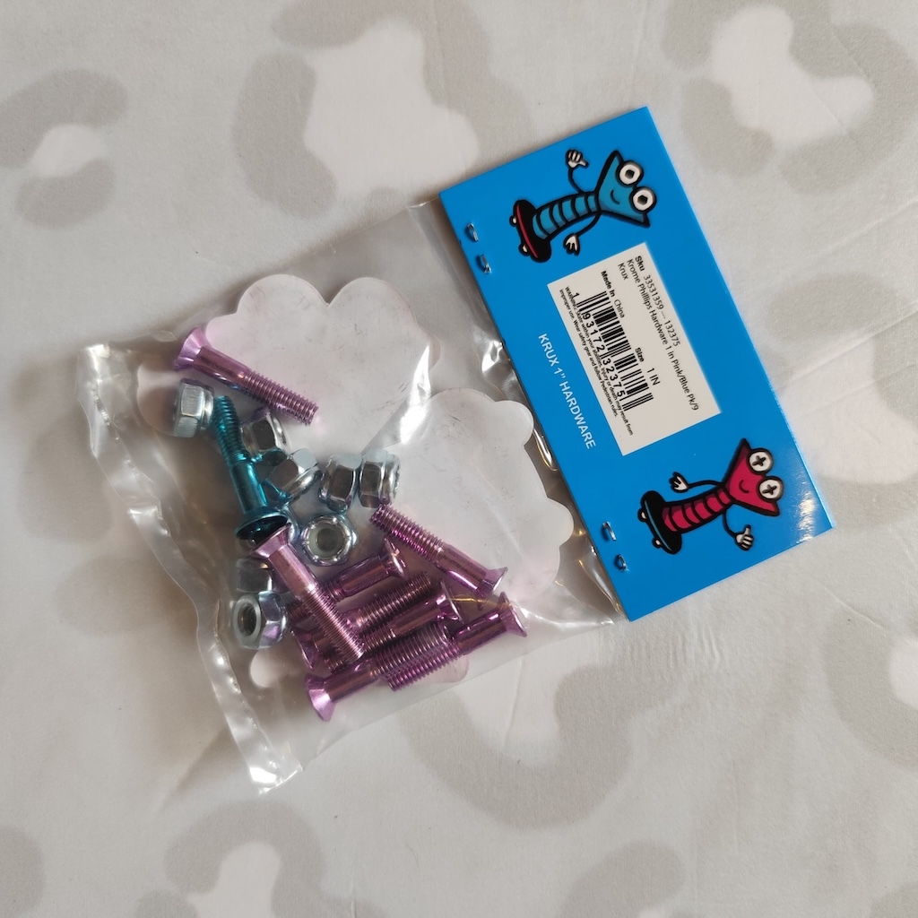 KRUX - Blue/Pink Phillips 1" Skateboard Hardware