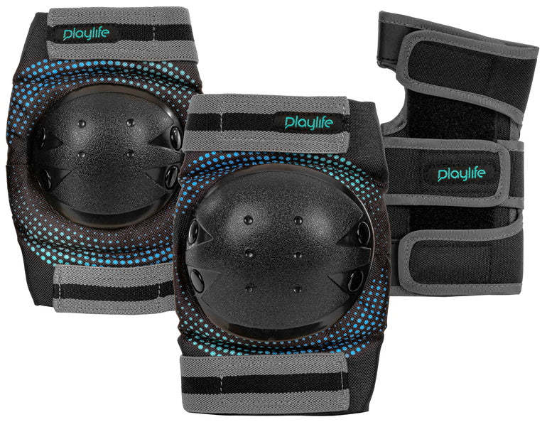 PLAYLIFE - Joker Blue Glow Adjustable Inline Skates + Padset Combo