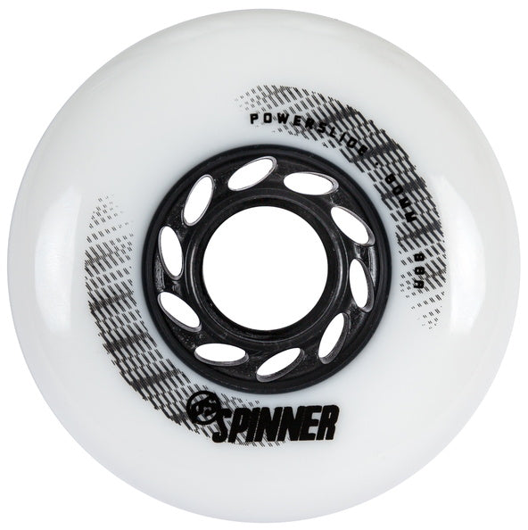 POWERSLIDE - Spinner White 80mm/88a 4-pack Inline Skate Wheels