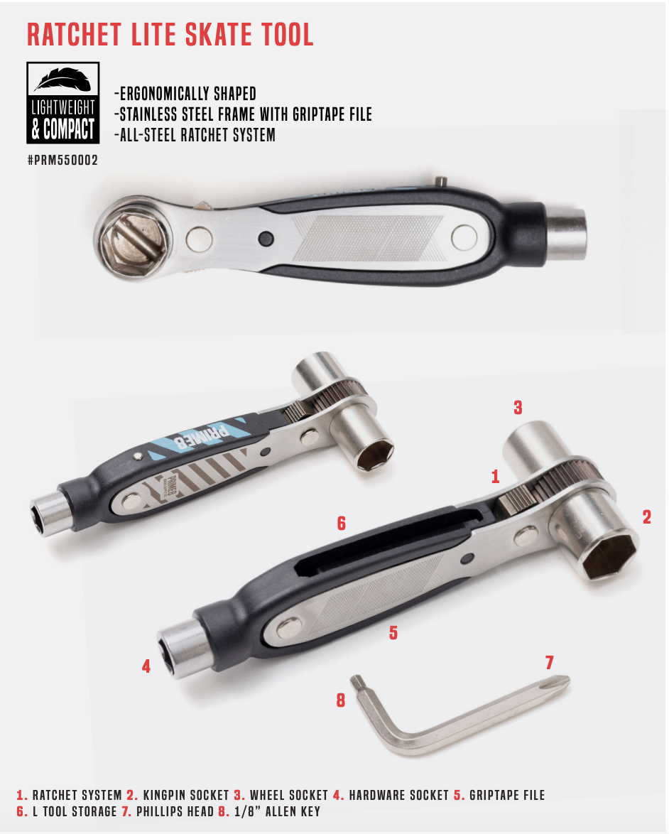PRIM8 - Black Ratchet Skate Tool