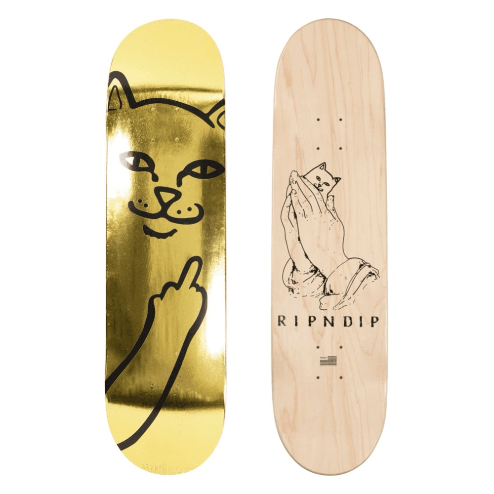 RIPNDIP - Gold Foil Lord Nermal 8.125" Skateboard Deck