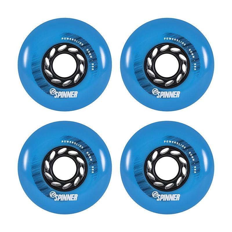 POWERSLIDE - Spinner Blue 80mm/88a 4-pack Inline Skate Wheels