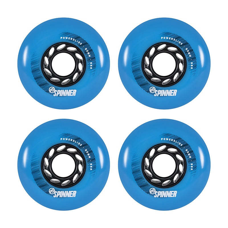 POWERSLIDE - Spinner Blue 80mm/88a 4-pack Inline Skate Wheels