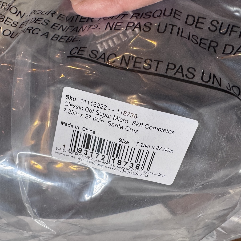 SANTA CRUZ - Classic Dot Black 7.25" Complete Skateboard