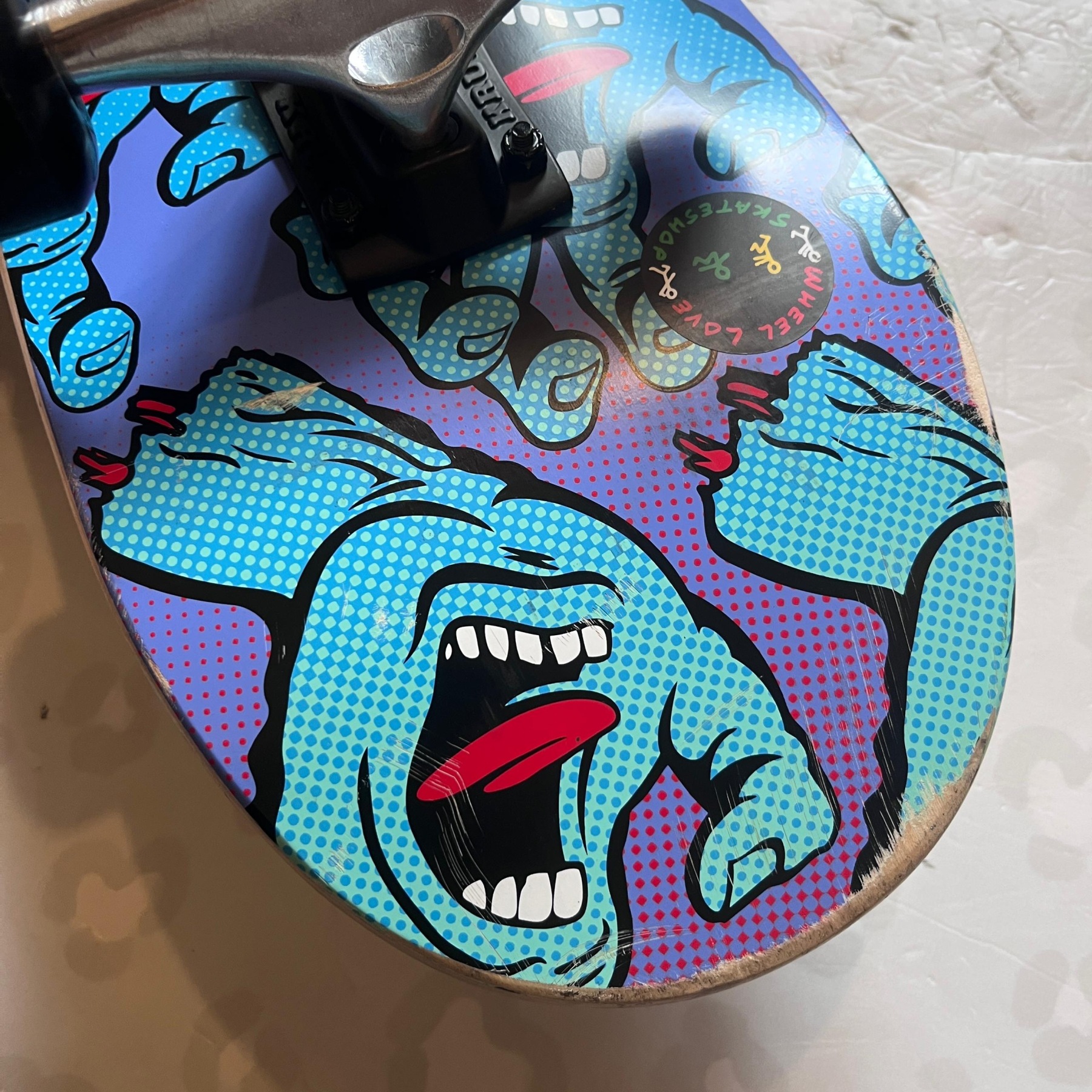 SANTA CRUZ - Hands Gradient Blue 7.5" Skateboard (USED)