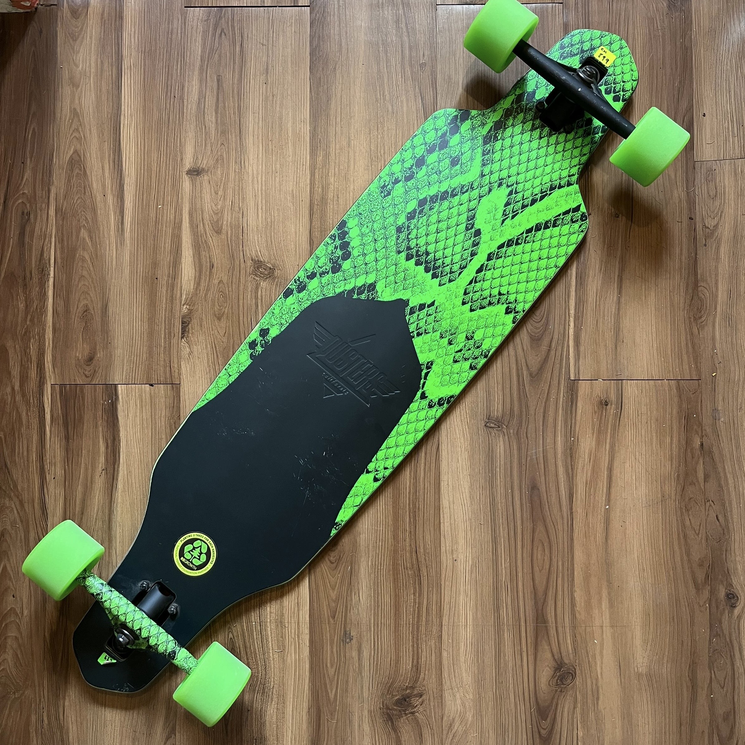 DUSTERS - Channel Snakeskin Green 38" Complete Longboards (DISPLAY UNIT)