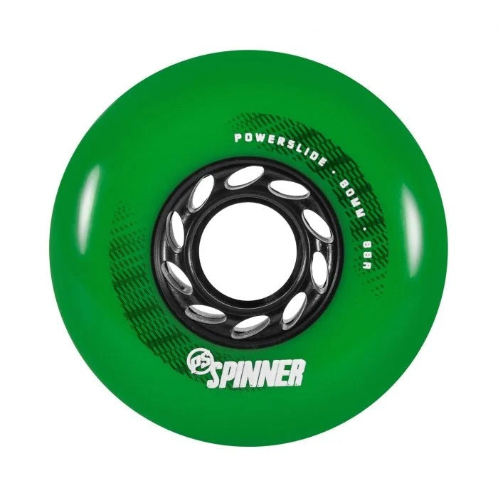 POWERSLIDE - Spinner Green 80mm/88a 4-pack Inline Skate Wheels