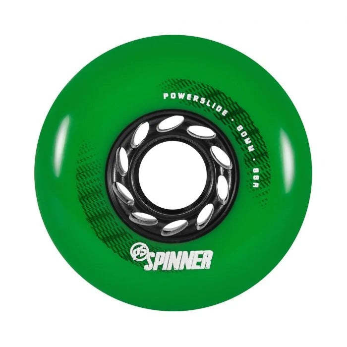 POWERSLIDE - Spinner Green 80mm/88a 4-pack Inline Skate Wheels