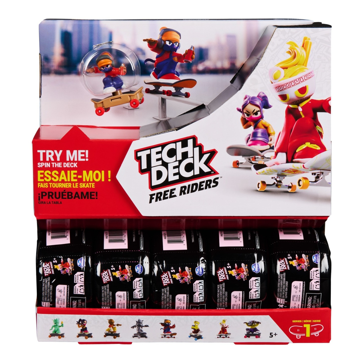 TECH DECK - Free Riders Collectible Mini Skateboard Figure (Blind Pack)