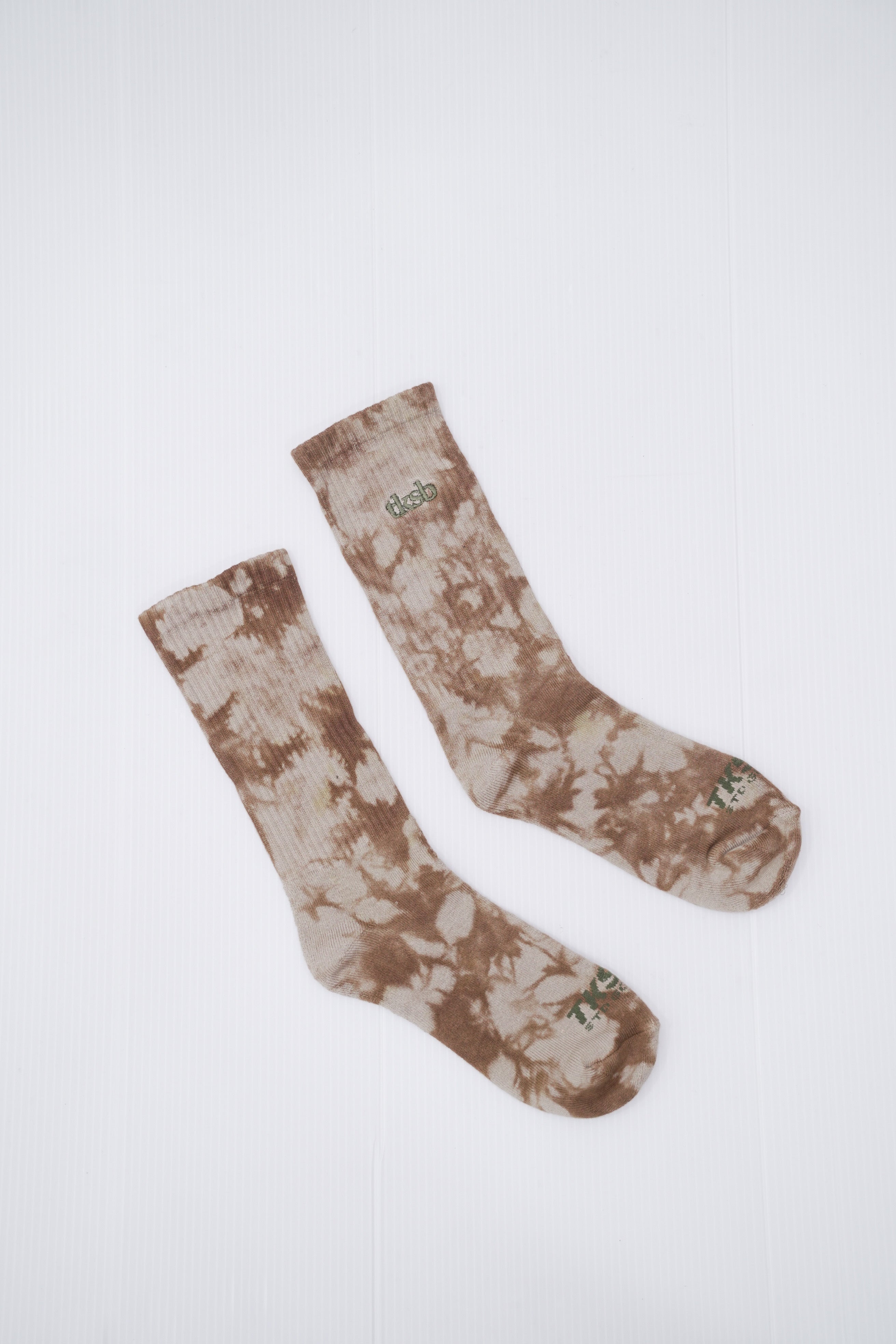 brown tie dye socks