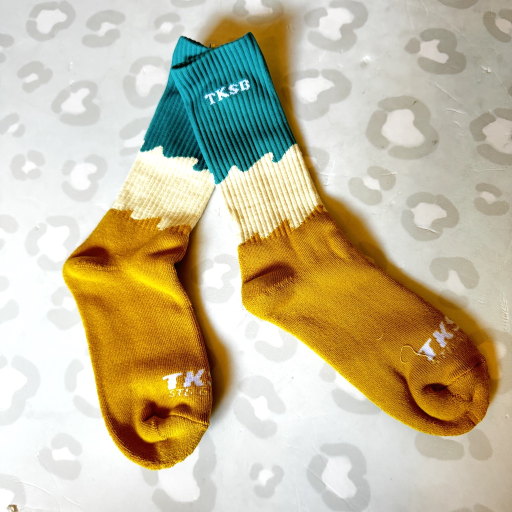 TKSB - Wavvy Blue Mustard Socks