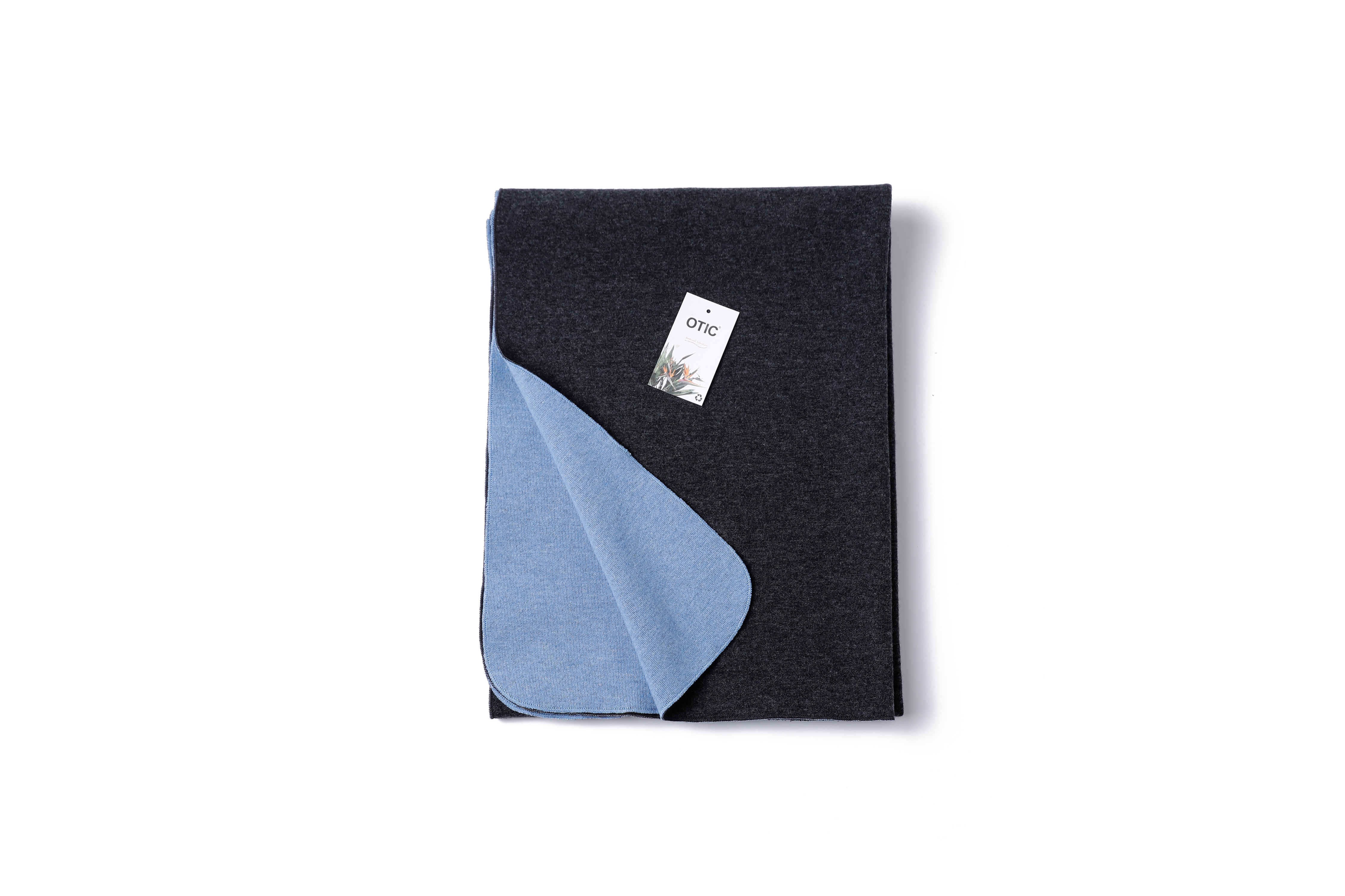 披肩（深灰色/藍底）