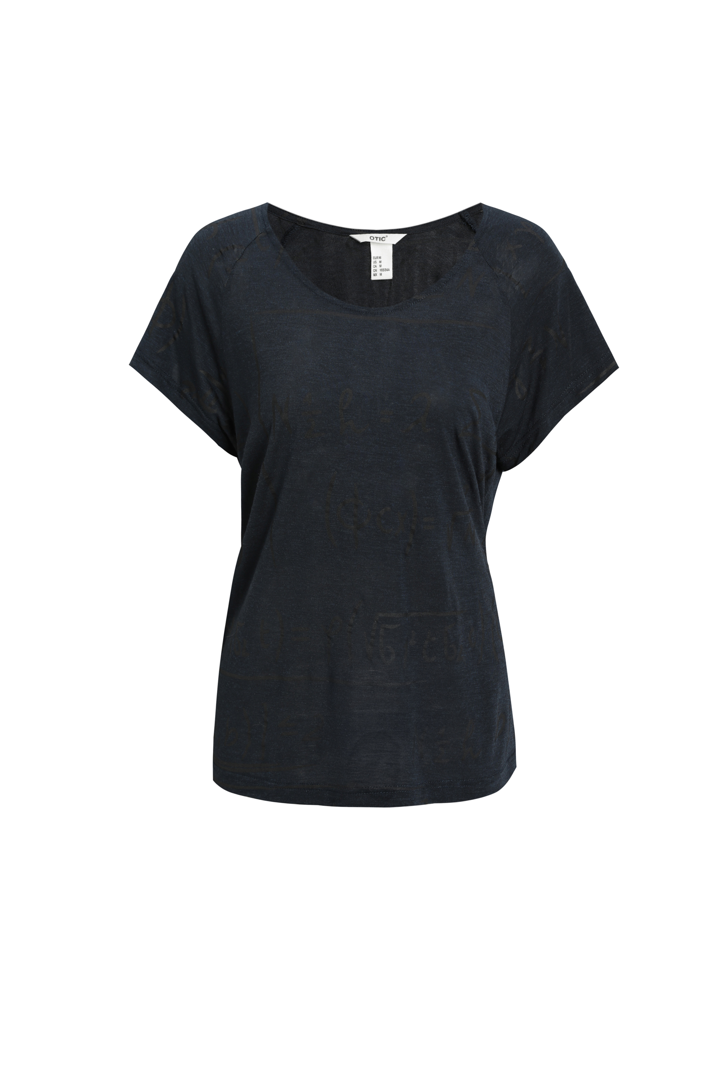 Ladies'  short-sleeved T-shirt with a crew neck