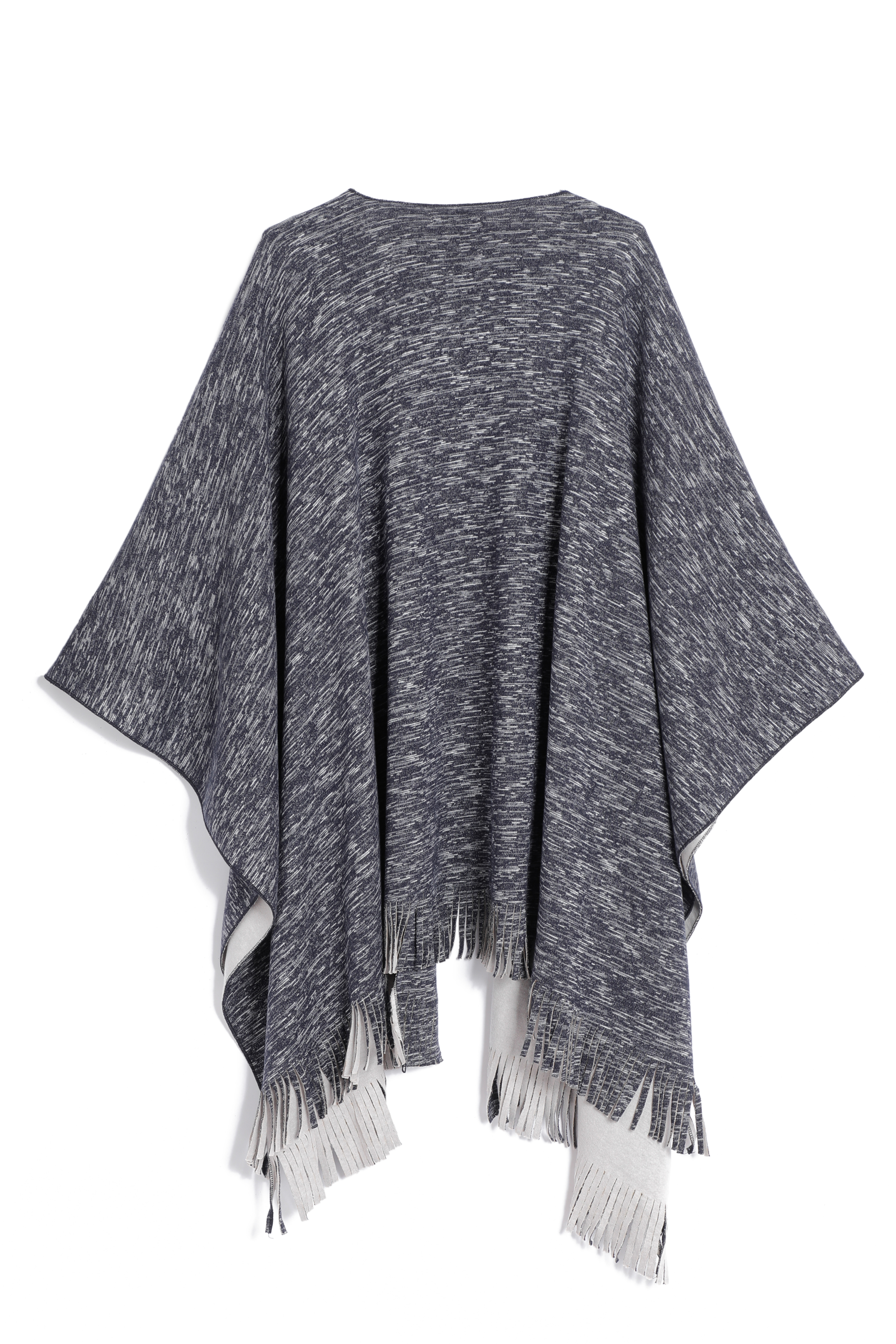 披肩（深灰色/白底）