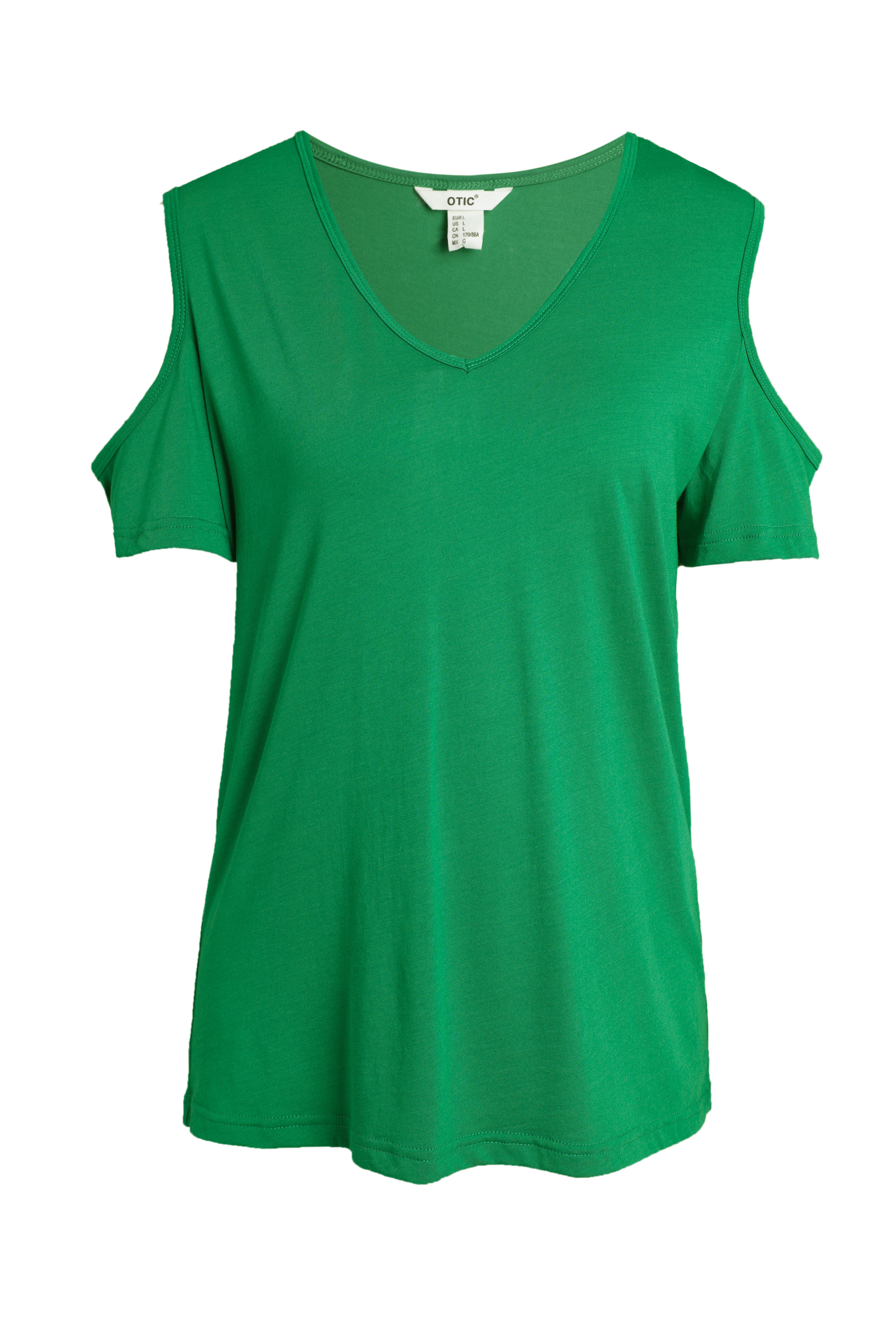 Ladies'  short-sleeved T-shirt with a crew neck