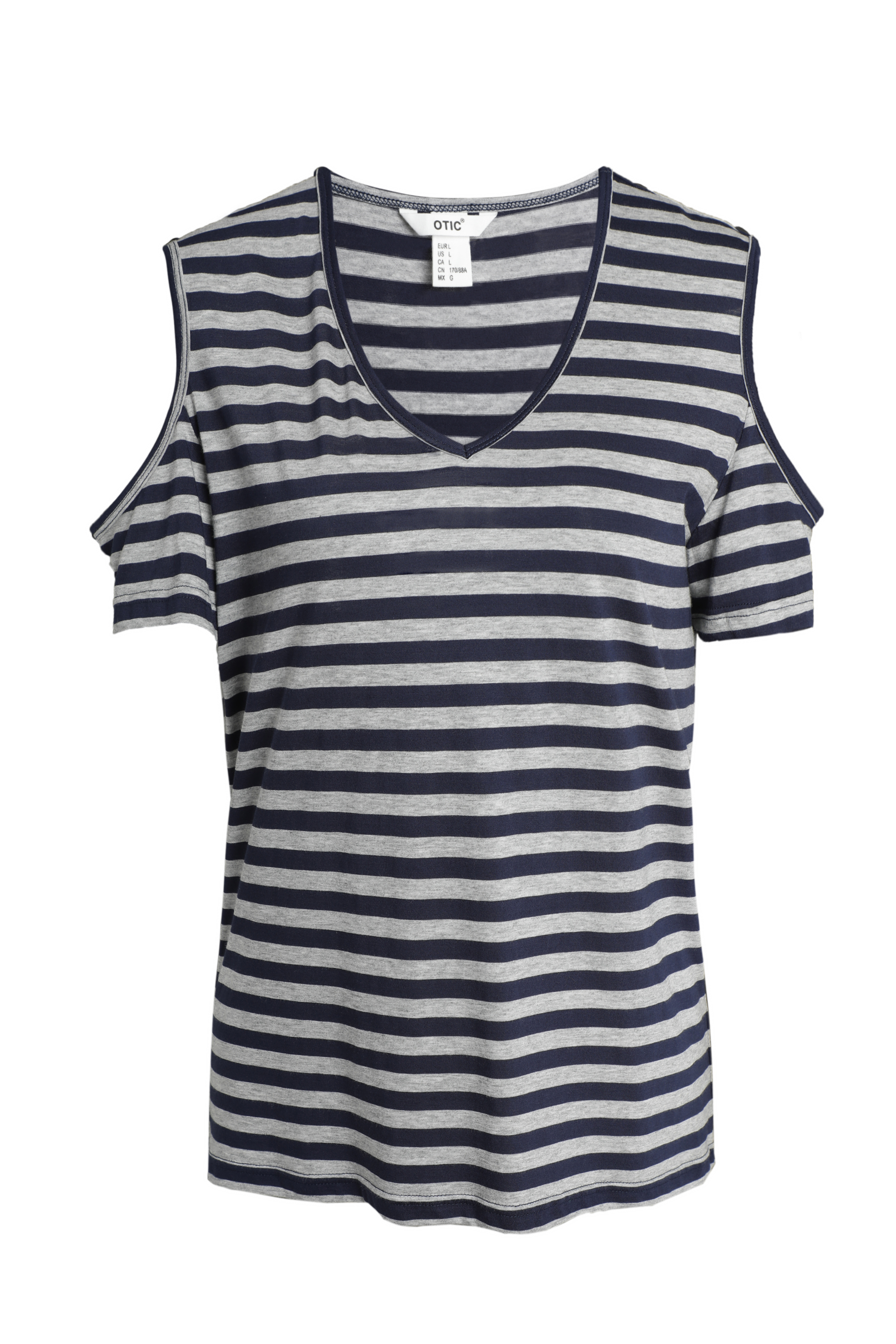 Ladies'  short-sleeved T-shirt with a crew neck