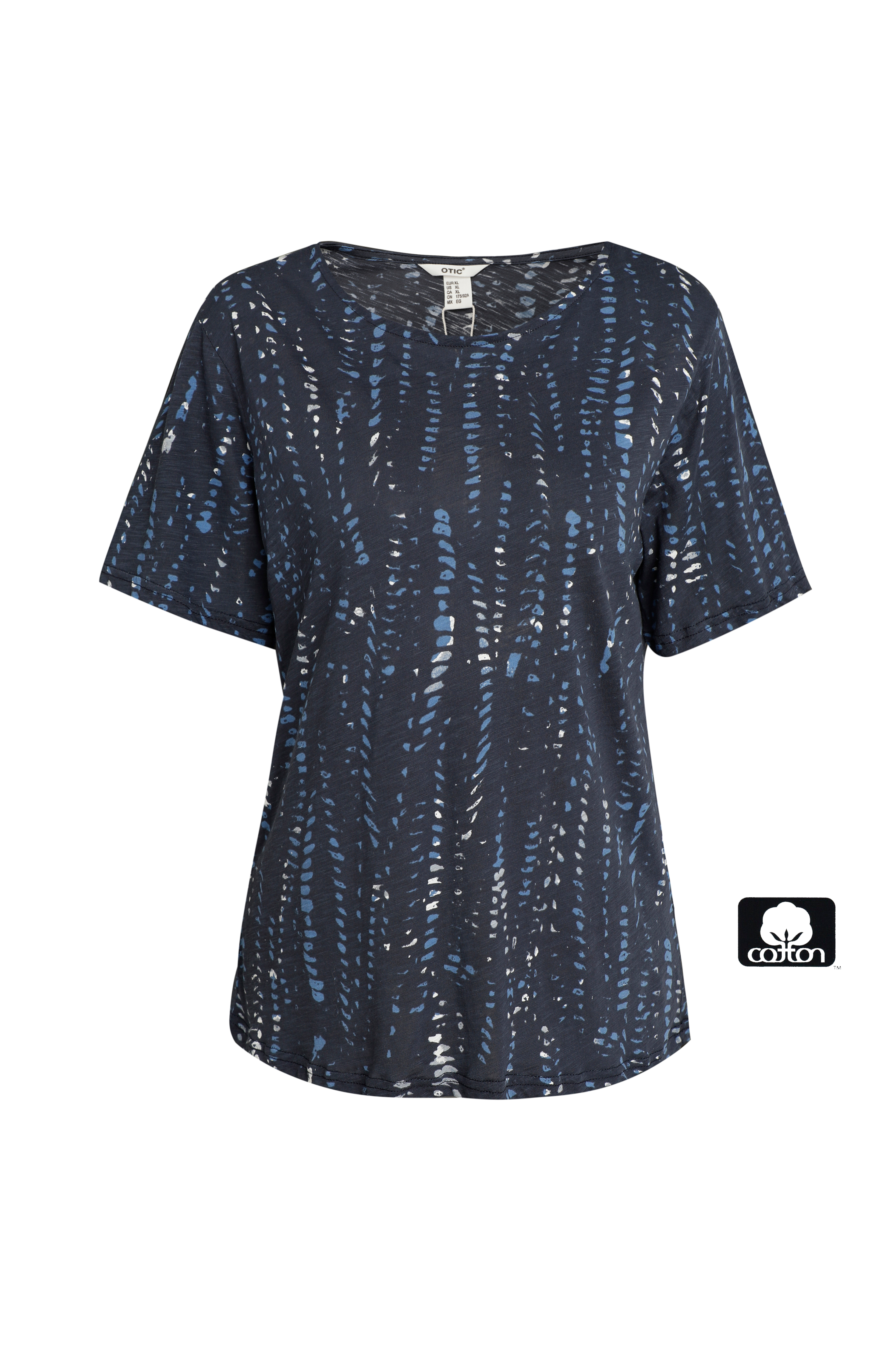 Women's Round Neck Short Sleeve Slub Jersey T-Shirt - Ocean Dream Print, Sustainable Cotton