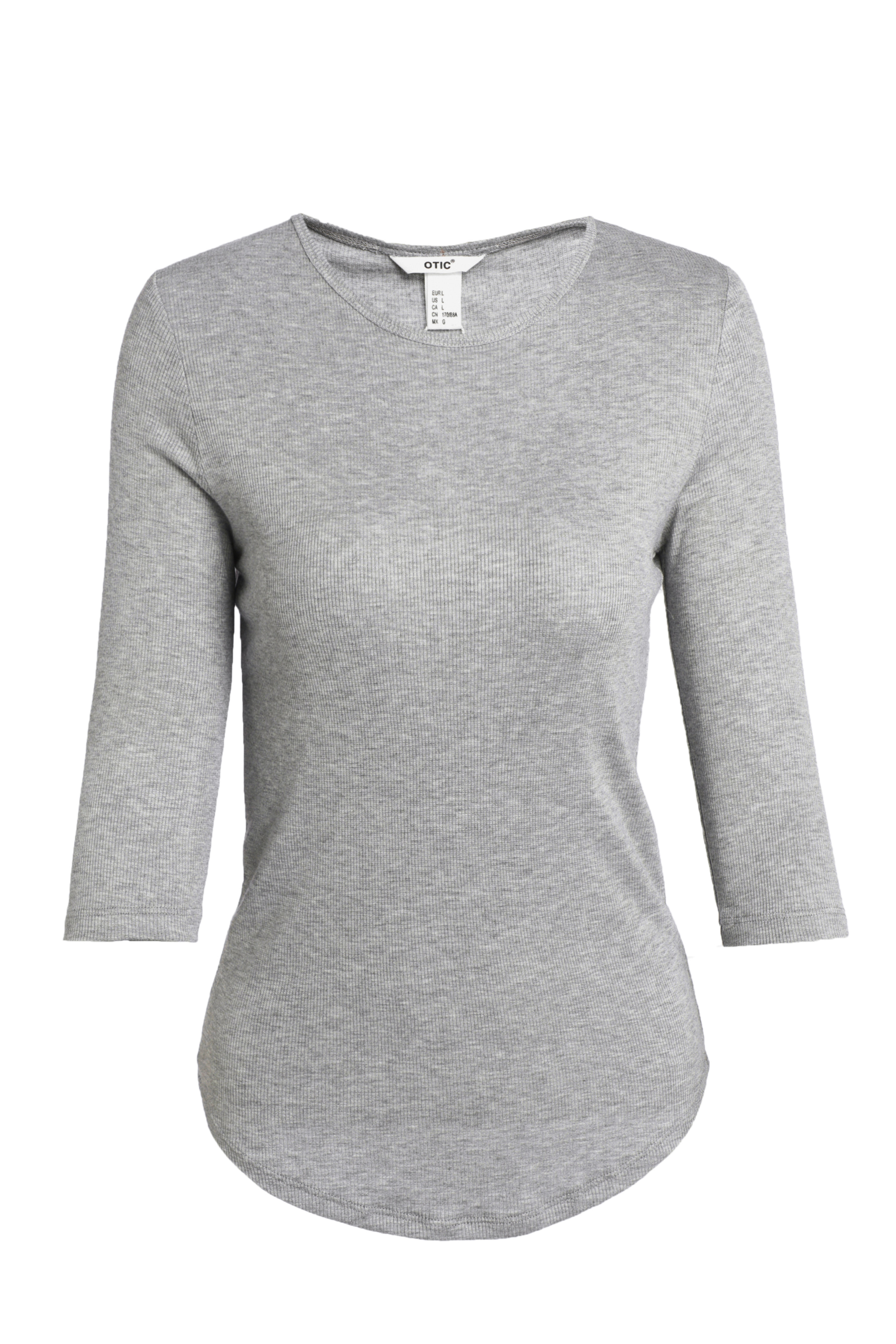 Women's short-sleeved T-shirt with a crew neck