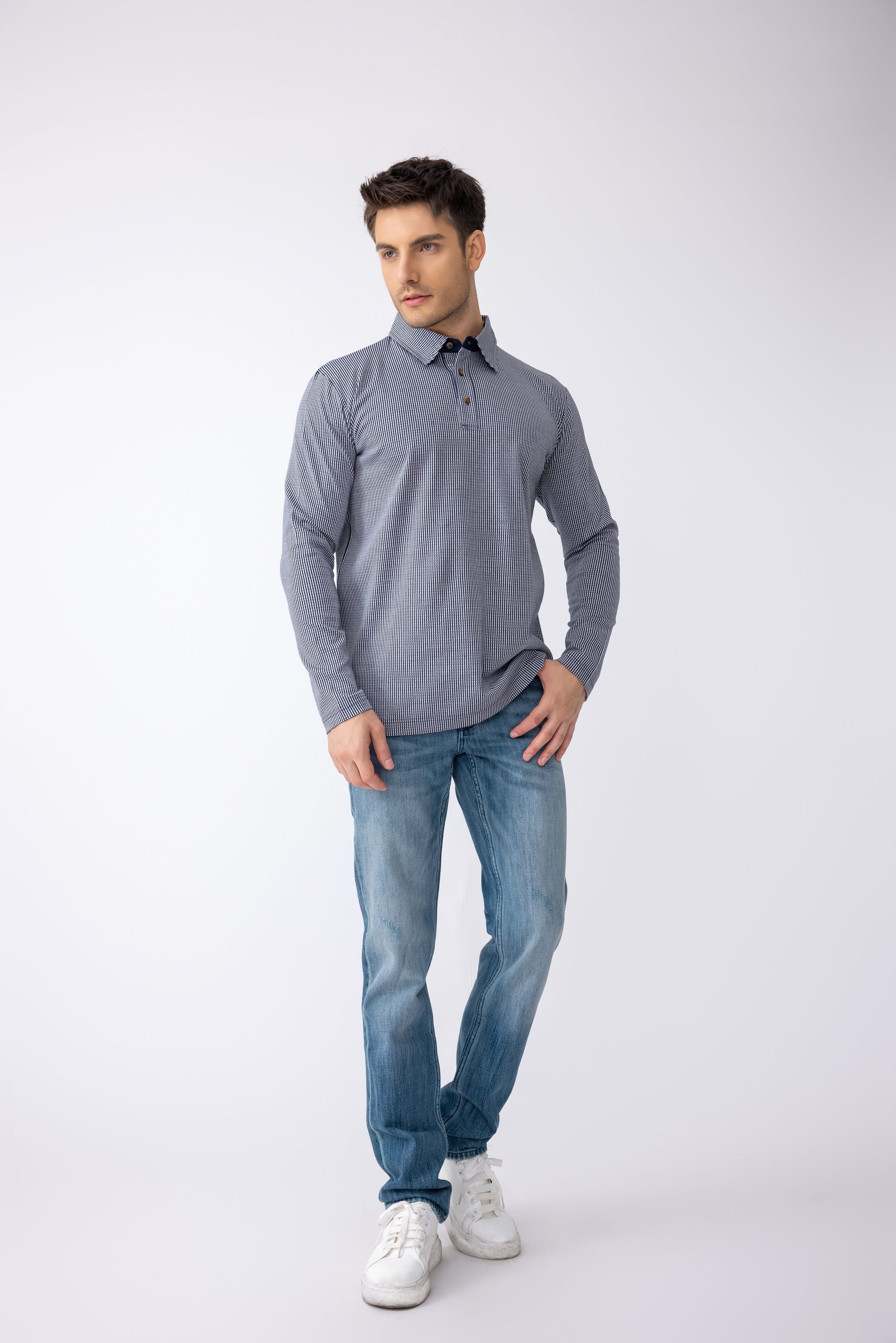 Men's Polo Long Sleeved Shirt