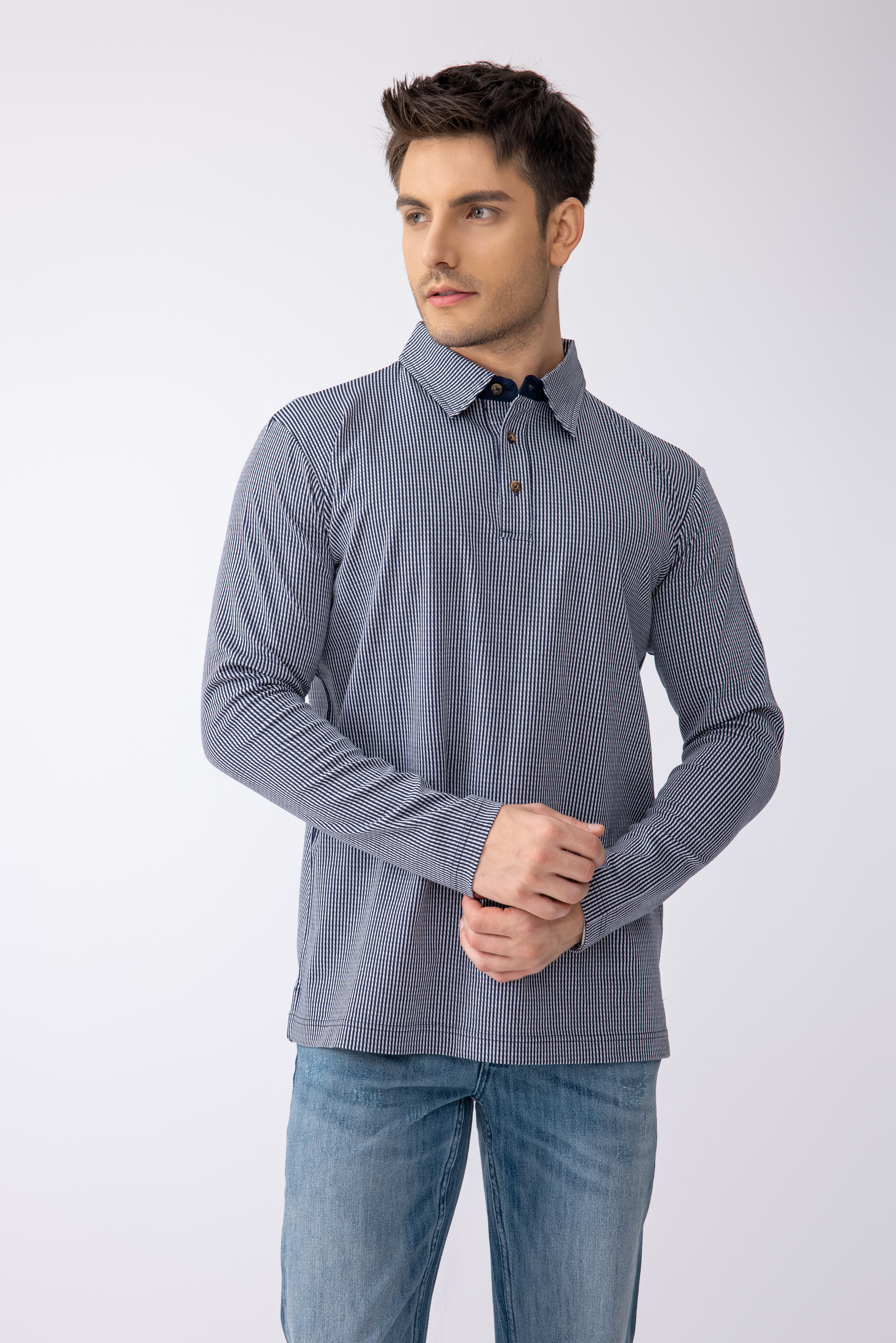 Men's Polo Long Sleeved Shirt