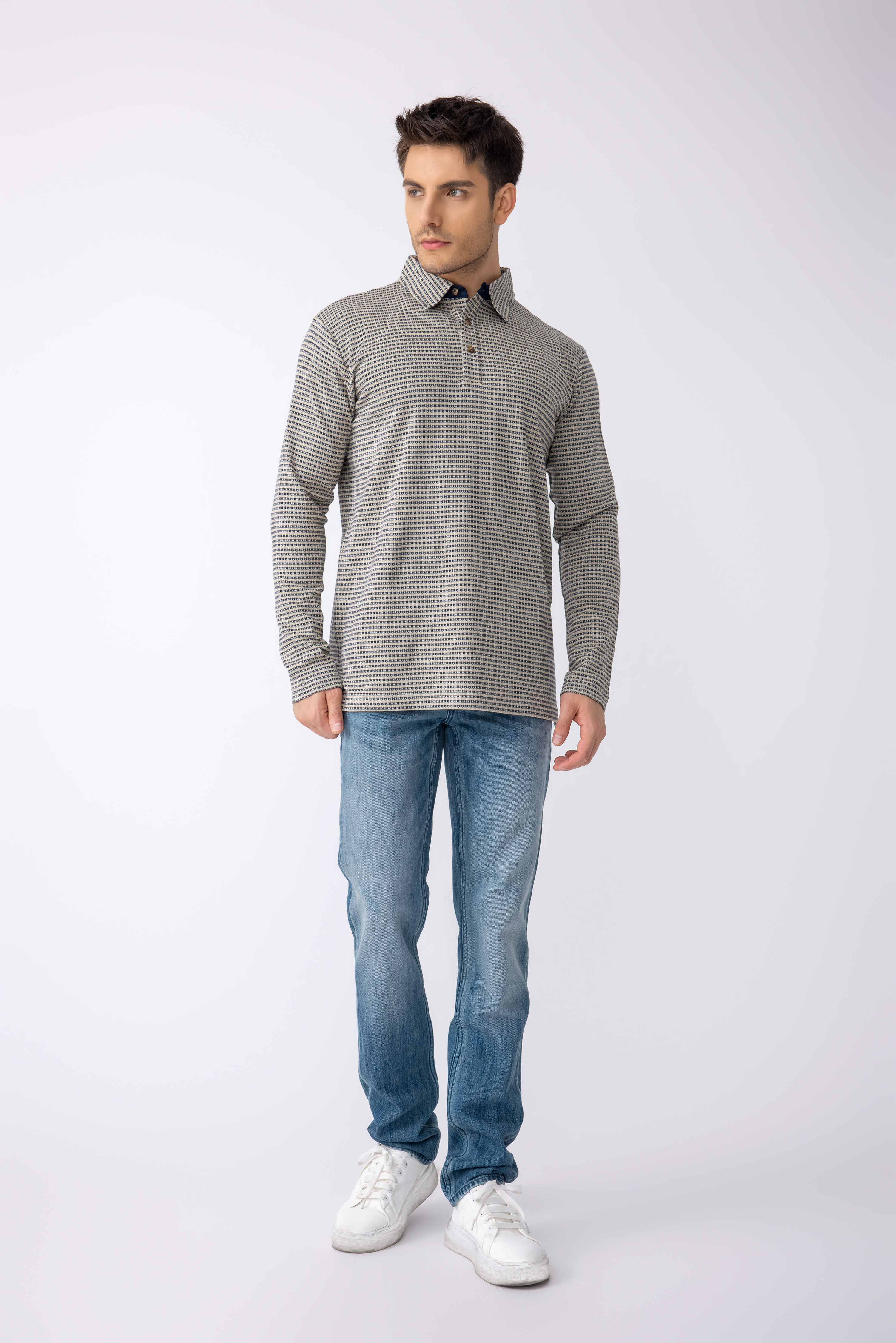 Men's Polo Long Sleeved Shirt