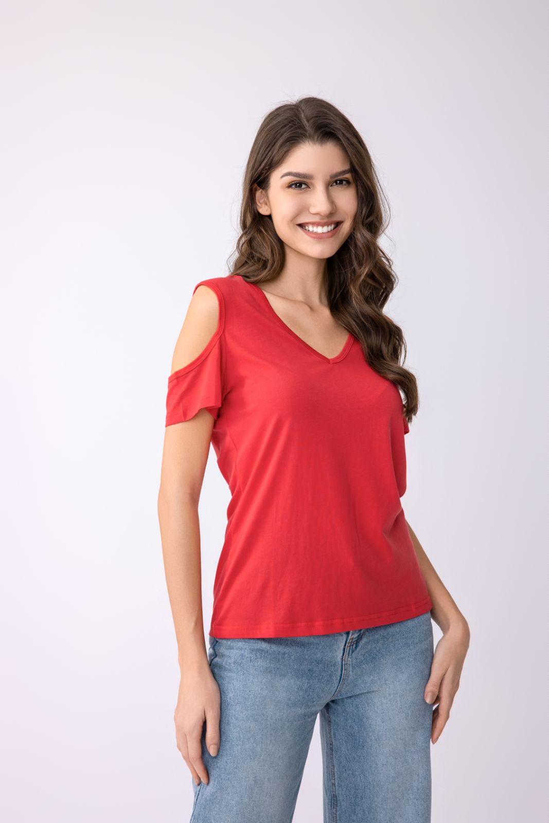 Women's Short-Sleeved T-Shirt with Crew Neck