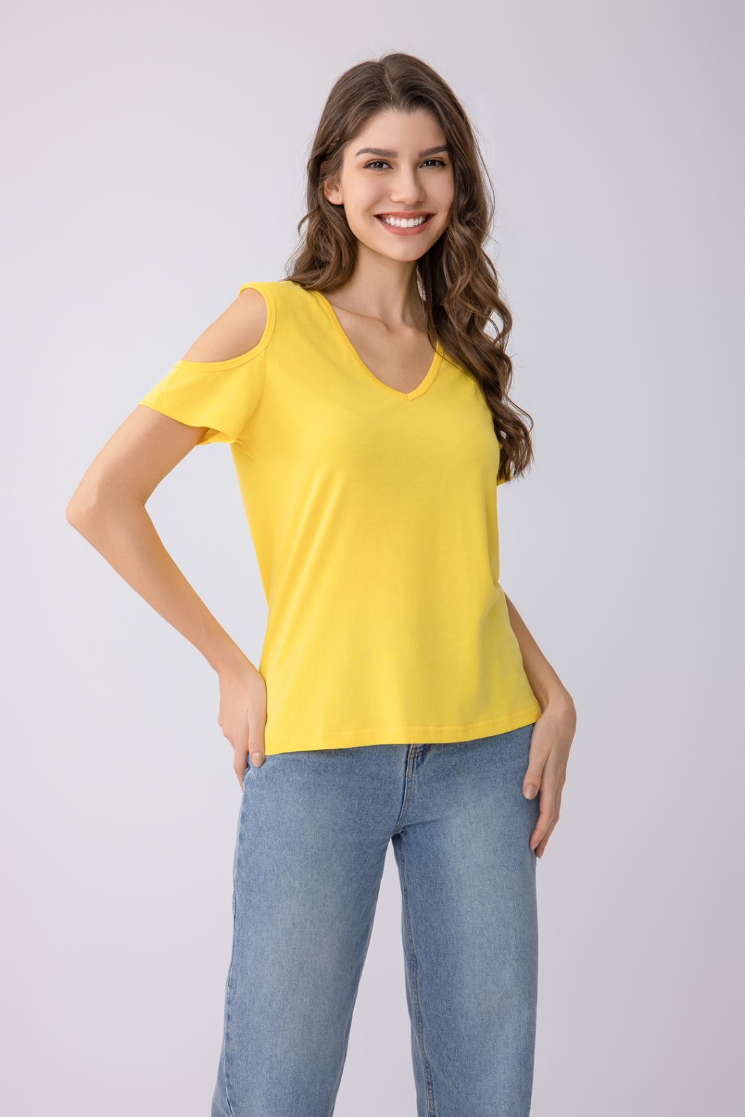 Women's Short-Sleeved T-Shirt with Crew Neck