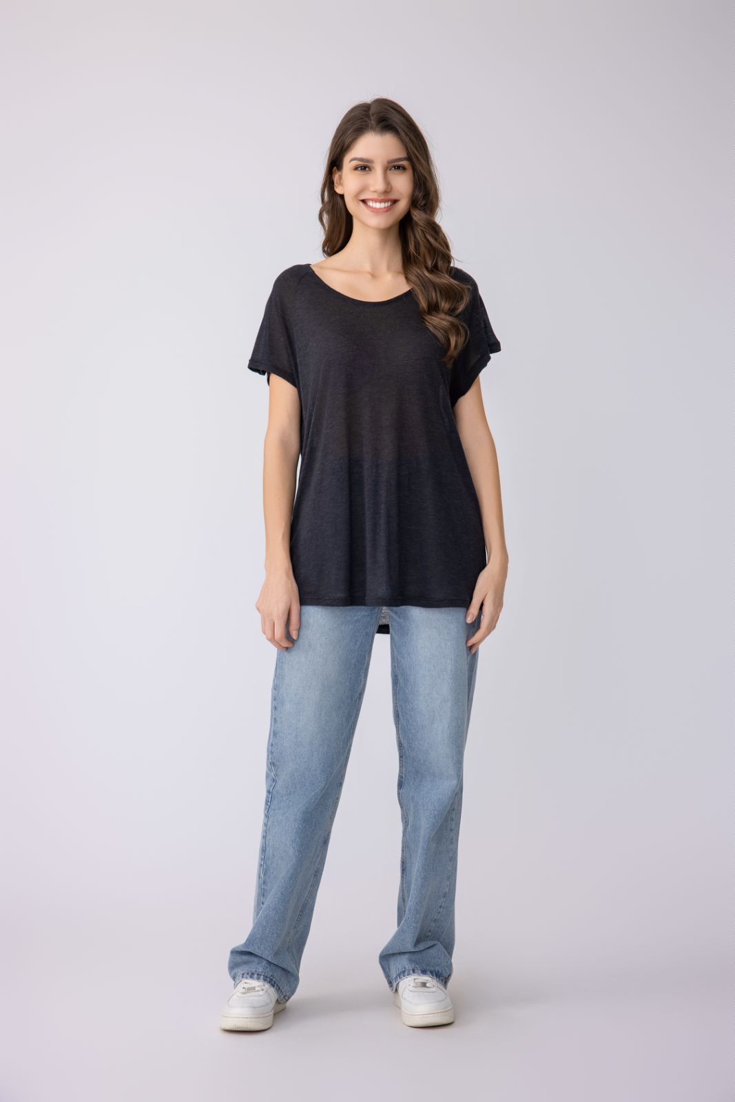 Women's Short-Sleeved T-Shirt with Crew Neck