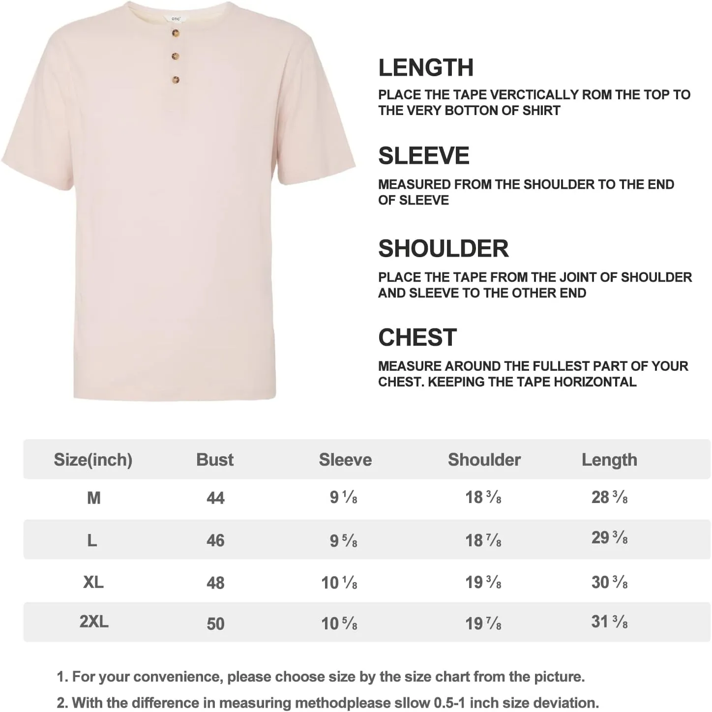 Men's Henley Placket Button Short Sleeve Casual Top - Sustainable Recycled Cotton