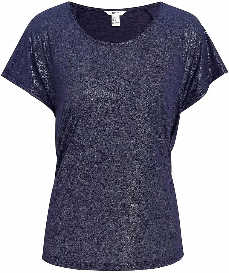 Women's Novelty Crew Neck Raglan Sleeve Burn Out Jersey Casual Tee - Silver Ironed Print