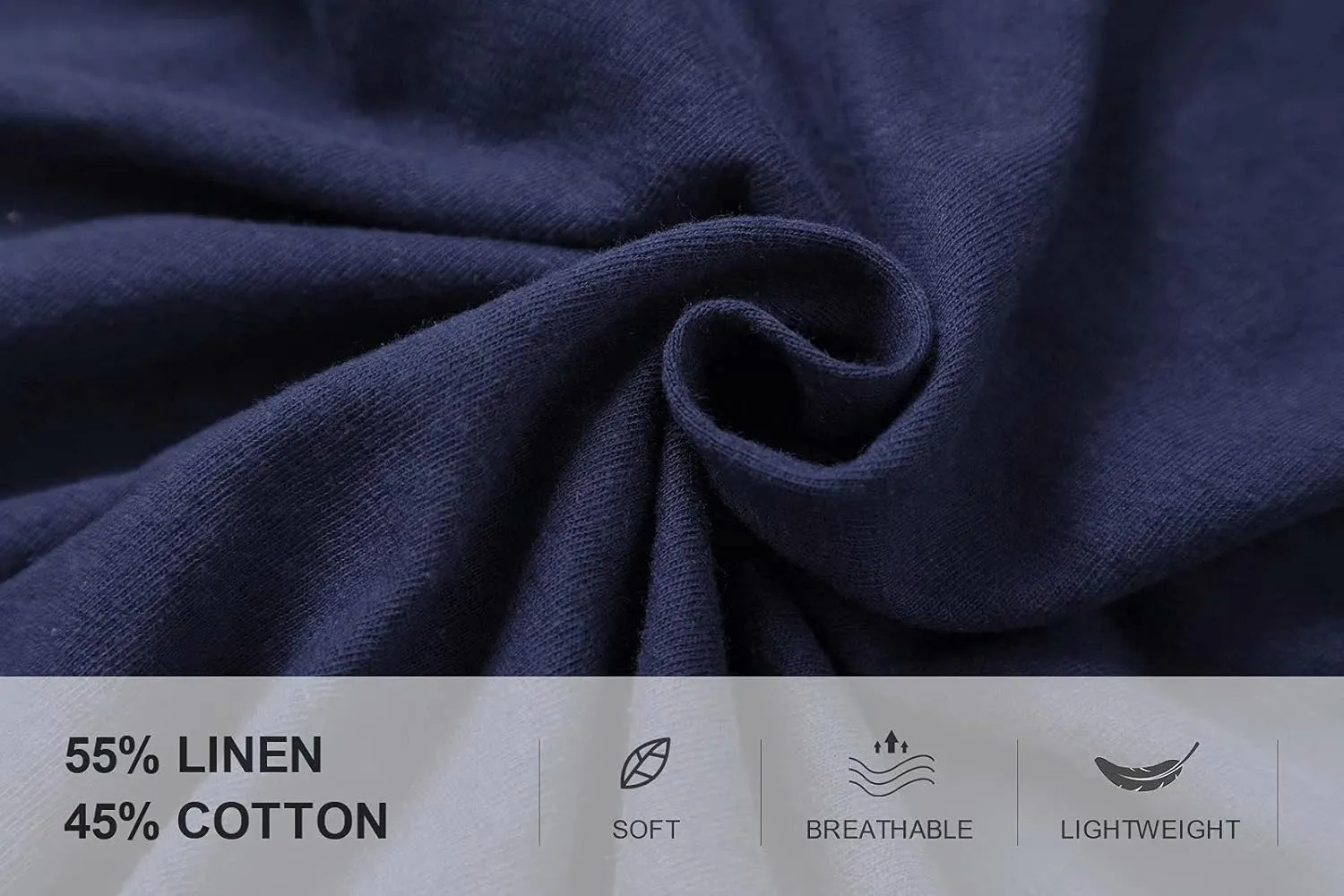 OTIC Women's V-Neck Short Sleeve Uneven Jersey Casual Summer Top - Linen/Cotton Blend