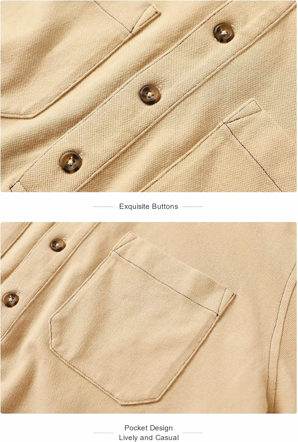 OTIC Men's Short Sleeve Cotton Polo Shirt with Two Pockets (Golf Style)