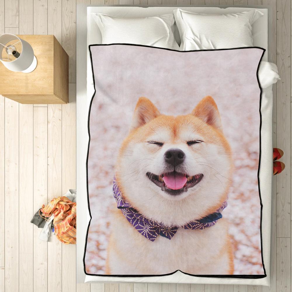 カスタム写真カバーフリースパーソナライズされた毛布幸せな家族-バレンタインギフト