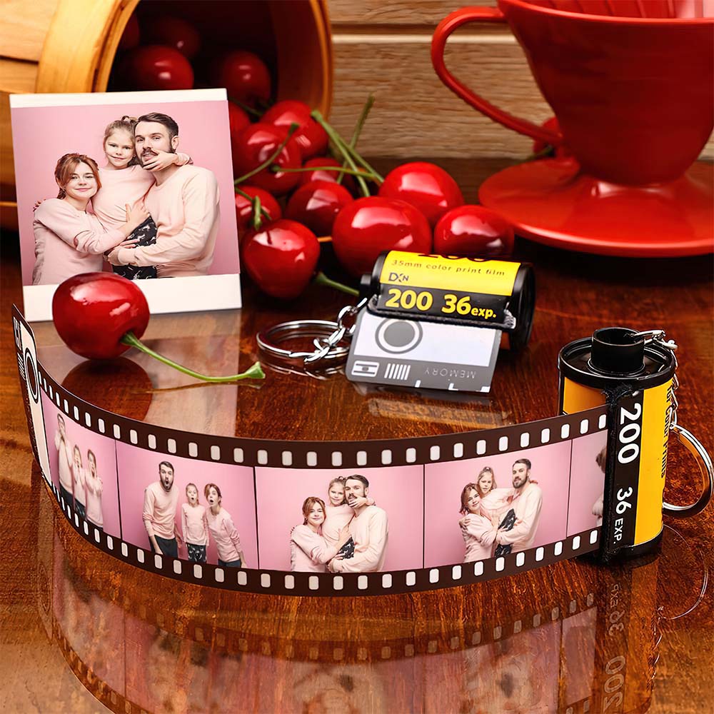 カスタムフォトカメラロールキーホルダーベスト贈り物‐写真5 10 15 20枚写真添付作成-バレンタインデープレゼント