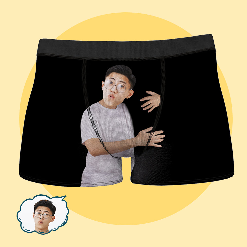 同性カップルプレゼント-パーソナライズされたボクサーをフェイスで抱き締めるカスタムフェイスボクサーカスタムボクサーブリーフ男性用ボクサーボーイフレンドカスタム下着男性用アニバーサリーギフト