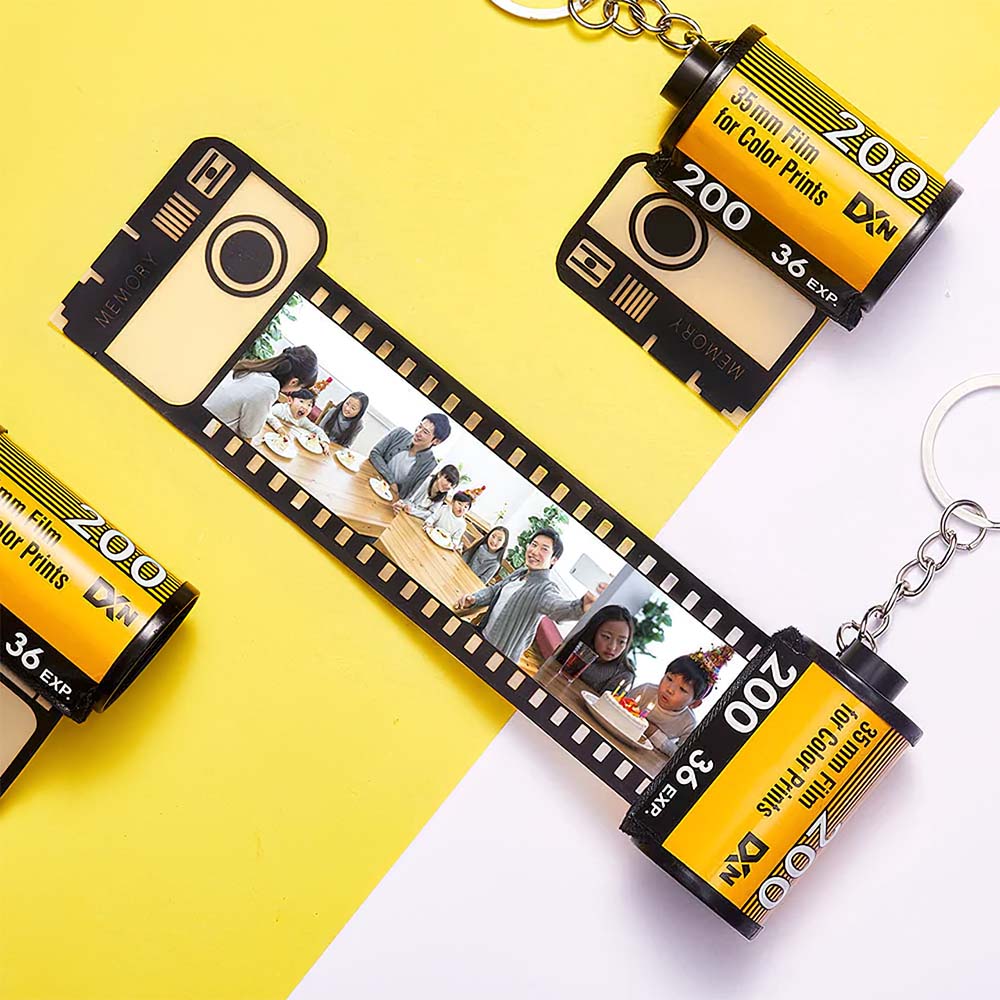 カスタムフォトカメラロールキーホルダーベスト贈り物‐写真5 10 15 20枚写真添付作成プレゼント