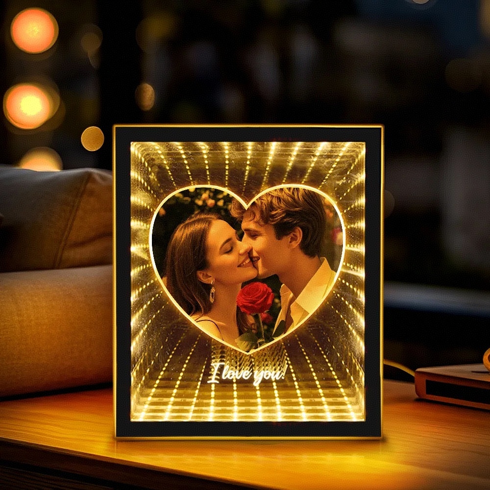 カスタム廊下ミラーランプ写真愛廊下ミラーランプ誕生日プレゼント - 