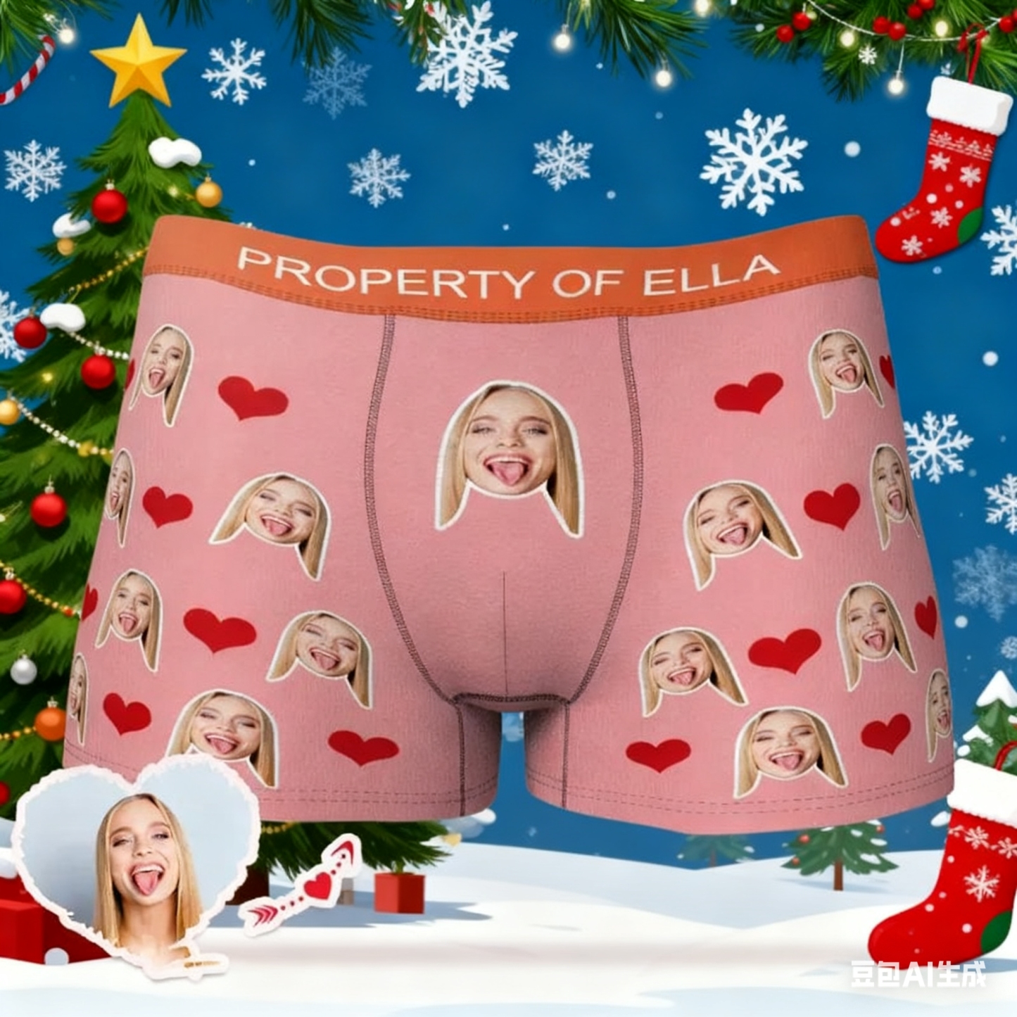 最高のロマンチックギフト- カスタムボクサーパンツクリスマスプレゼント