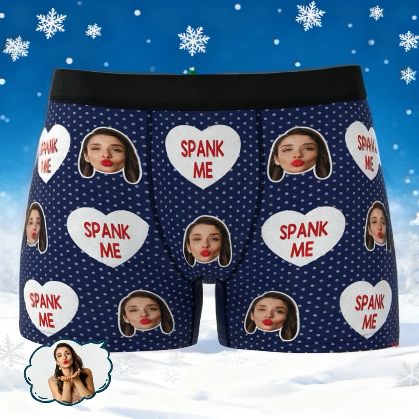 カスタムフェイスボクサー彼氏へのクリスマスプレゼントにぴったり！写真入りアンダーウェアクリスマスギフト