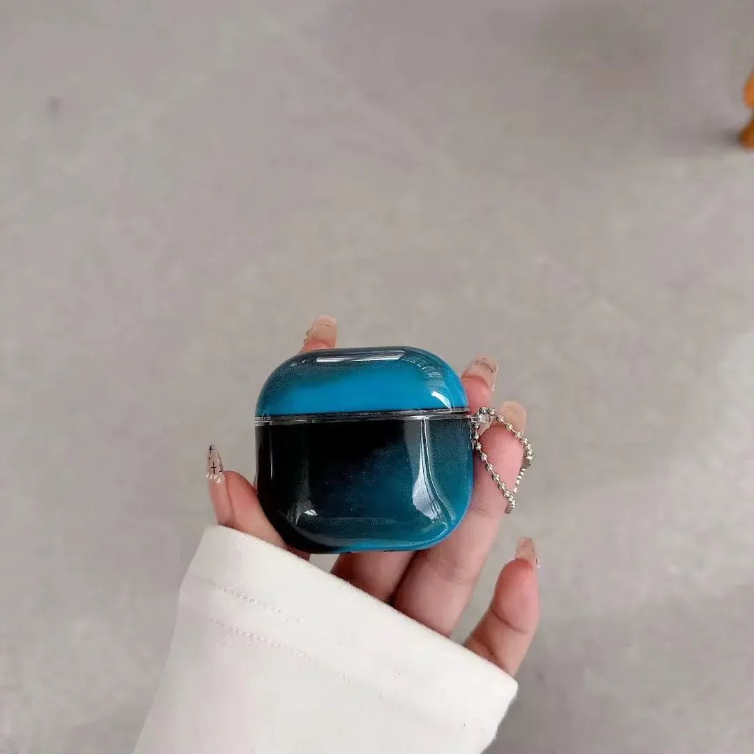 カスタム名液体グリッター AirPods ケース暗闇で光る流砂の輝きかわいい保護カバー AirPods 1 2 3 4 耐衝撃 -