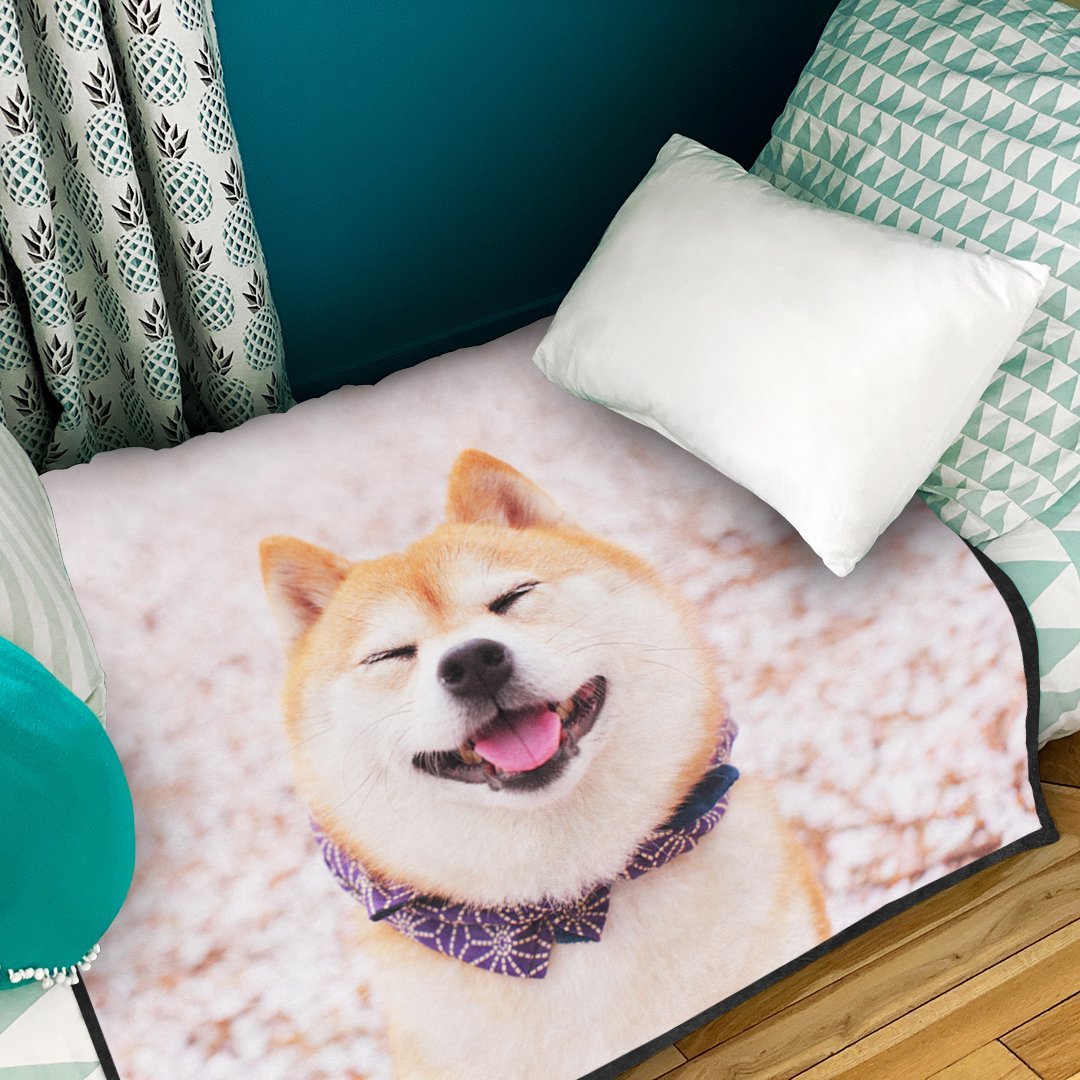 カスタム写真カバーフリースパーソナライズされた毛布幸せな家族-バレンタインギフト