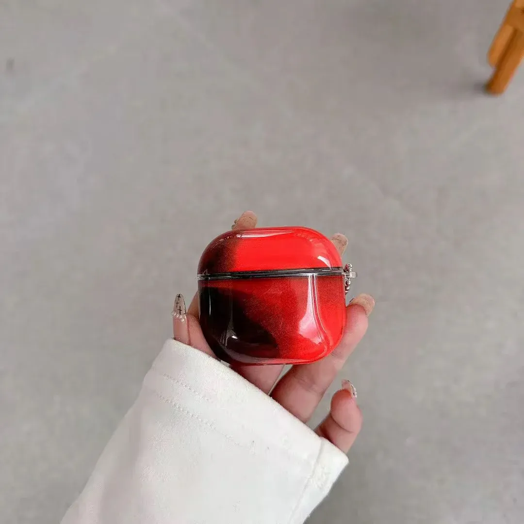 カスタム名液体グリッター AirPods ケース暗闇で光る流砂の輝きかわいい保護カバー AirPods 1 2 3 4 耐衝撃 -