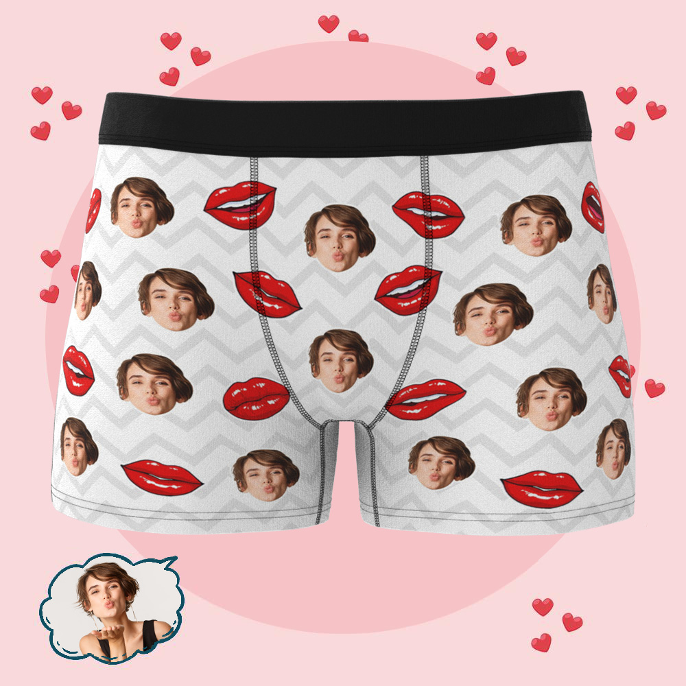 バレンタインデーのためのカスタム写真下着パーソナライズされた写真下着セクシーなパーソナルギフト